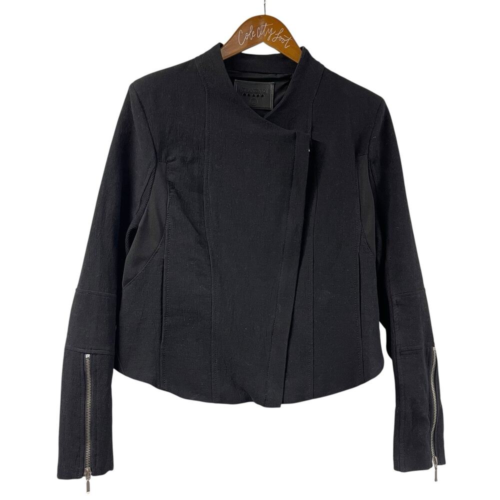 Blanknyc Black Bomber Jacket With Mesh Panels Large Full Zip